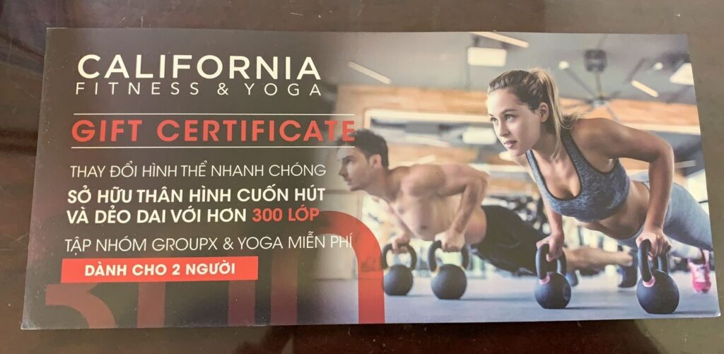 Voucher tập gym California fitness tap thu mien phi